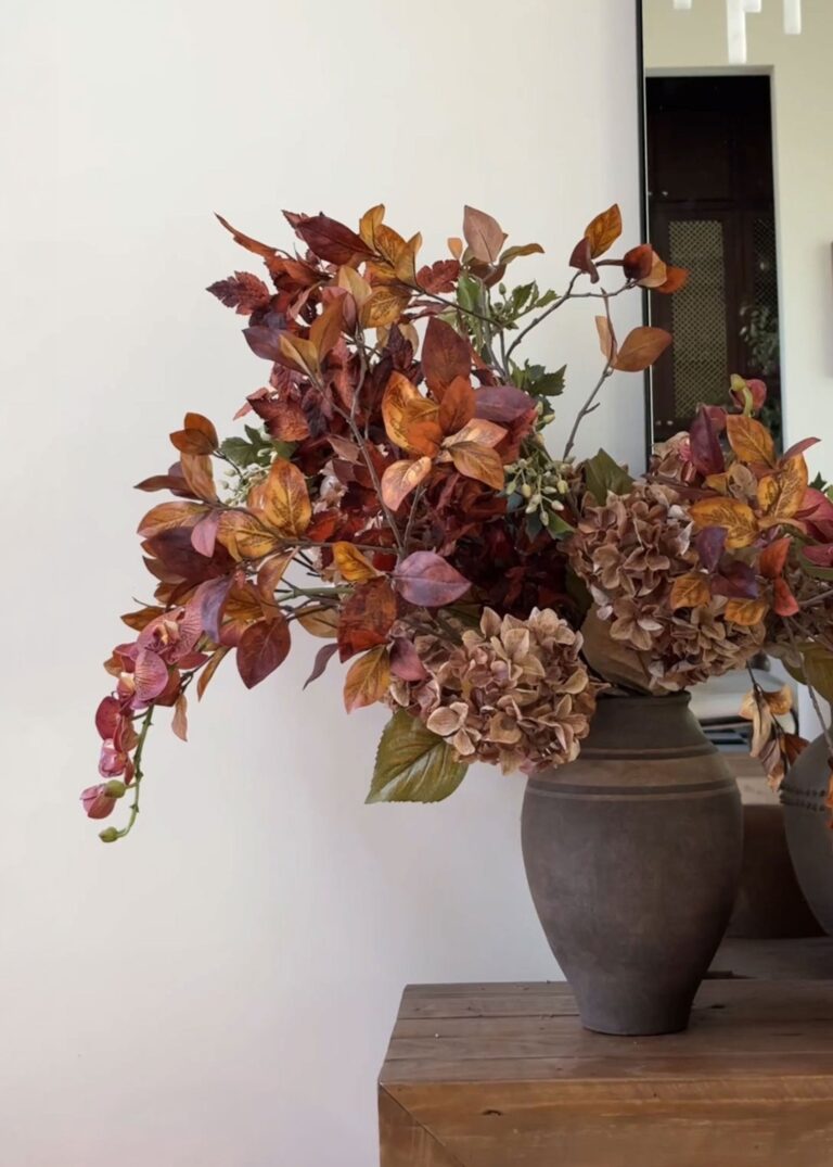 Close-up of bloom tips on this Autumn Brown Real Touch Fake Phalaenopsis Orchid
