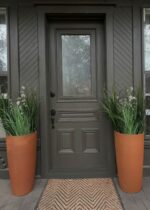 The UV Treated Fake Plants Indoor Tall Grass Bush shown in full, highlighting branch layering