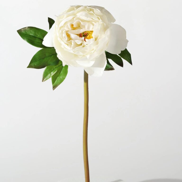 The Perfect Peony Real Touch Forever Faux Flower 22 inch Stem - White