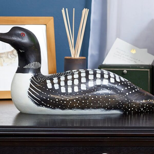 Hand Carved Loon Waterfowl Drake Premier Wooden Decorative Decoy, hand carved decor