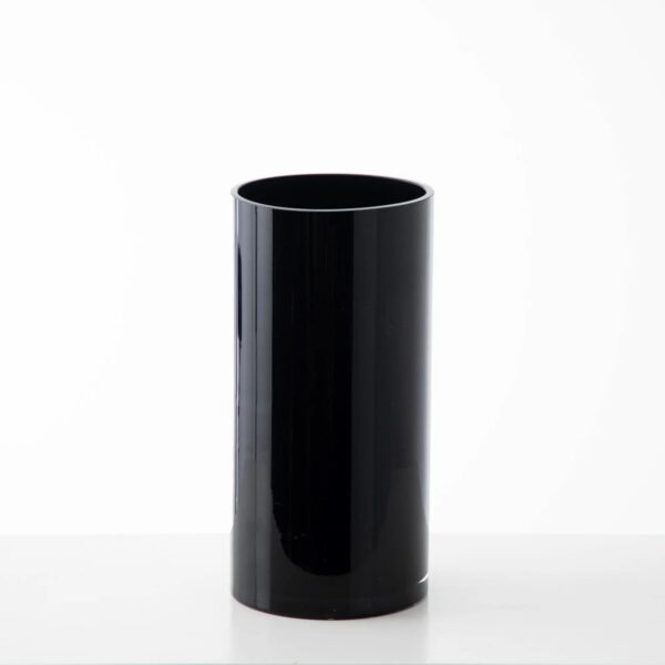 Medium Black Cylinder Glass Vase