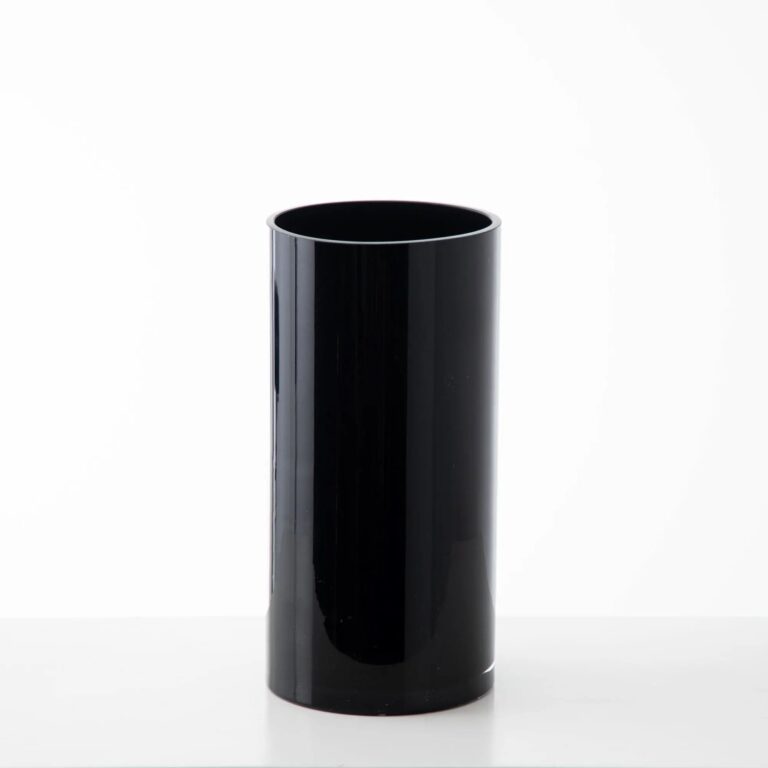 Medium Black Cylinder Glass Vase