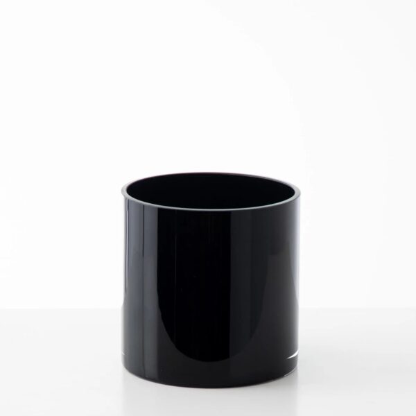 Small Black Cylinder Glass Vase