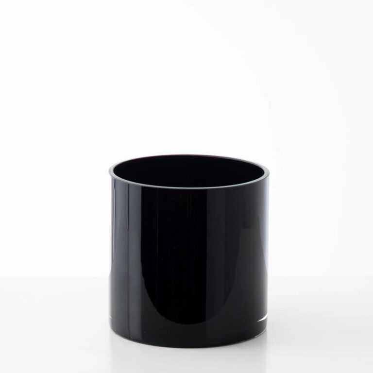 Small Black Cylinder Glass Vase