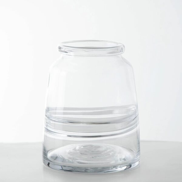 Large Clear Glass Jug Vase - Black