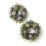 Full display view of the Royal Lavender Hydrangea, Lilac, Purple Spring Door Wreath with wreath