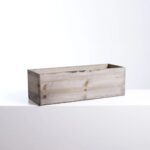 The Natural Wood Woodland Rectangle Window Window Box Planter shown in full, highlighting branch layering