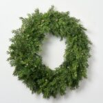 Alternate angle of the Real Touch Seeding Juniper Berry Front Door Wreath showing wreath face