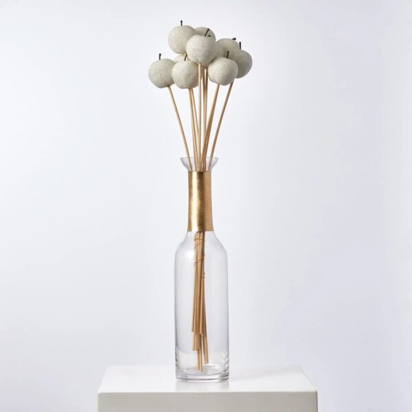 Artificial Fruit White Sugar Coated Candied Apple Bouquet Bundle of 10 Sticks - White Sugar
