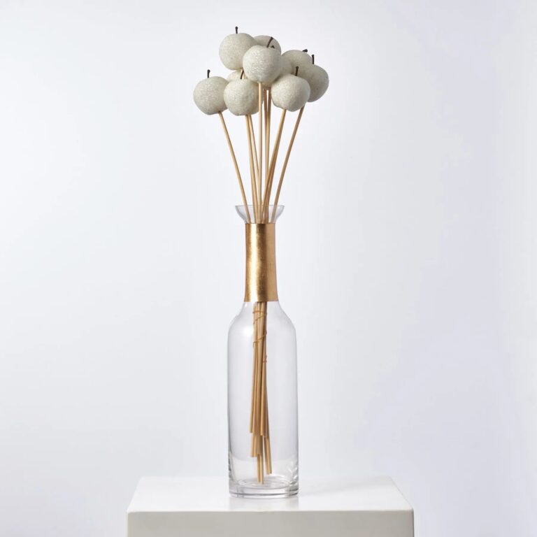 Artificial Fruit White Sugar Coated Candied Apple Bouquet Bundle of 10 Sticks - White Sugar