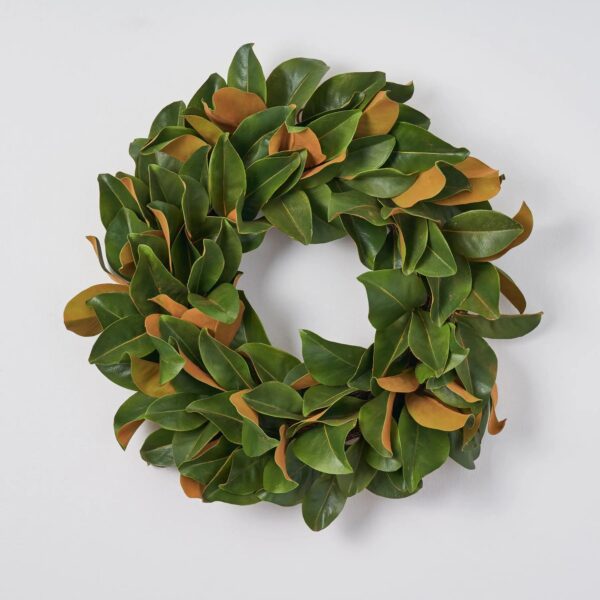 Classic Real Touch Magnolia Leaf All Seasons Front Door Wreath 24 inch - Wreath