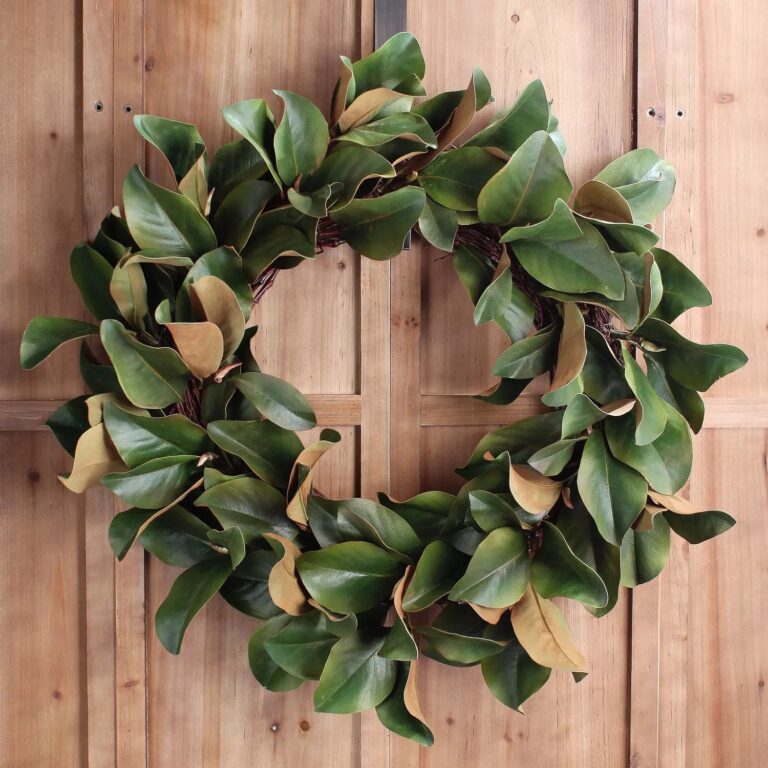 Classic Real Touch Magnolia Leaf Faux Everyday Greenery Wreath 30 inch - Green