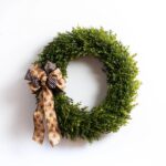 Close-up of blooms and berries on this Handcrafted Boxwood Leaf Everyday All 3 Bow Options