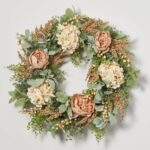 Pistachio Latte Hydrangea and Peony Everyday Front Door Fall Wreath