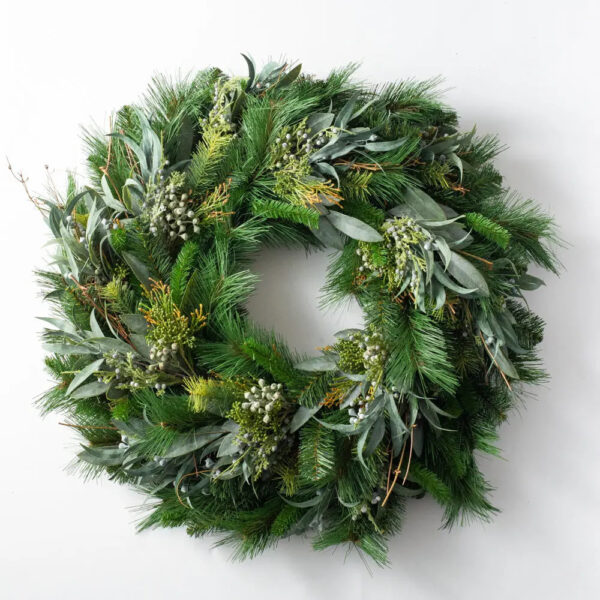 Seeded Eucalyptus and Christmas Pine Winter Front Door Holiday Wreath