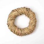 All Season Wrapped Natural Jute Raffia Everyday Mini Wreath with Bow Option