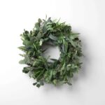 Side view of the Deluxe Mixed Eucalyptus and Lux Extra Large Wreath revealing frame and