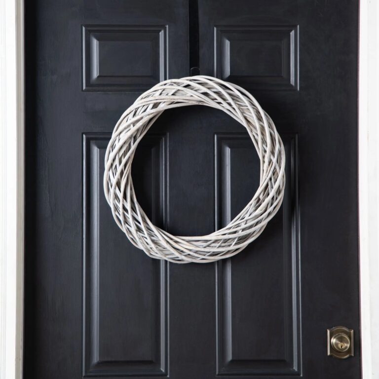 White Wash Wicker Willow Front Door Rattan Wreath Base 20 inch