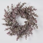 Frosted Purple and Green Eucalyptus Front Door All Seasons Spring Wreath 22 inch - 22