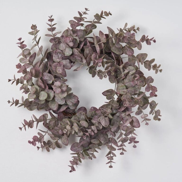Frosted Purple and Green Eucalyptus Front Door All Seasons Spring Wreath 22 inch - 22