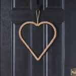 All Season Braided Natural Jute Heart Wreath Base Everyday Hanging Wall Ornament - Natural