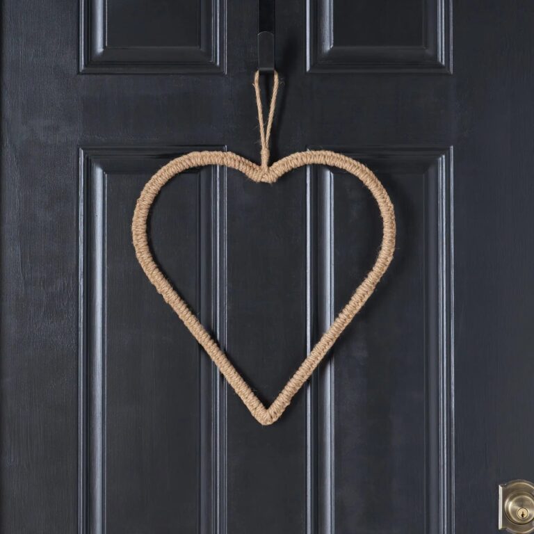 All Season Braided Natural Jute Heart Wreath Base Everyday Hanging Wall Ornament - Natural
