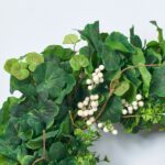 The Everyday Mixed Greenery Geranium, Clover All Seasons Wreath shown in full, highlighting full wreath