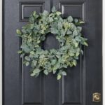 Alternate angle of the Green Fittonia Hanger Leaf Front Door Wreath showing wreath face texture