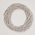Everyday White Washed Wicker Rattan Front Door Wreath 15 inch - 15 inch