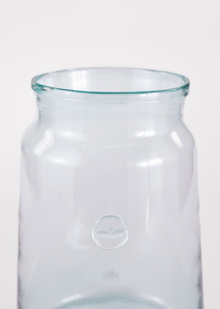 Close-up of vase silhouette detail on this etúHOME French Mason Jar Glass Jar Glass Vase