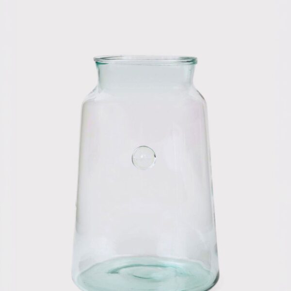 etúHOME French Mason Jar Glass Vase - 12 inch Tall