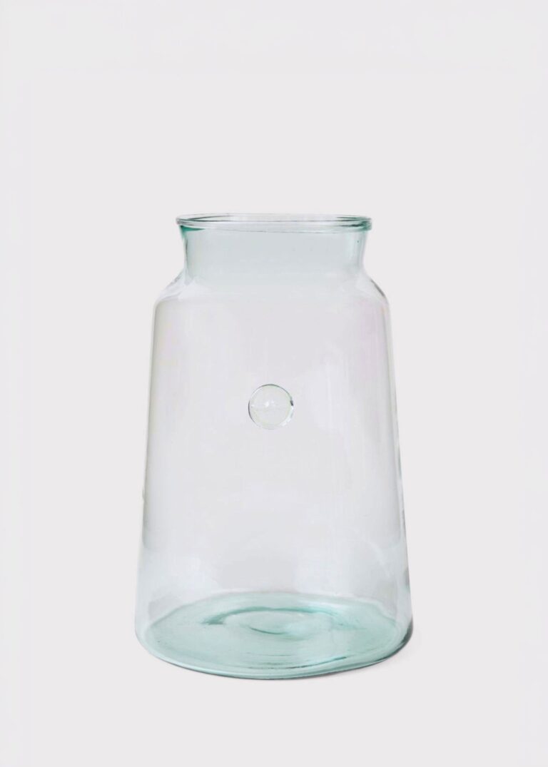 etúHOME French Mason Jar Glass Vase - 12 inch Tall
