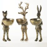 Bronzed Aluminum Serving Dish Standing Bookends Collection
