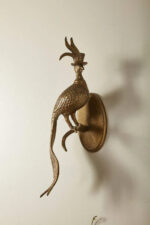 Side view of the Collection - Emerson the Pheasant Feather Bird Bronzed revealing craft detail