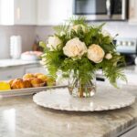 Cream Mixed Real Touch Roses with Pittosporum and Fern Tapered Vase - Cream