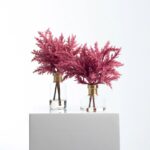 Close-up detail capturing glass texture detail of the Mauve Pink Faux Pampas Grass Glass Bud