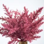 Close-up of vase silhouette detail on this Mauve Pink Faux Pampas Grass Glass Bud Vase