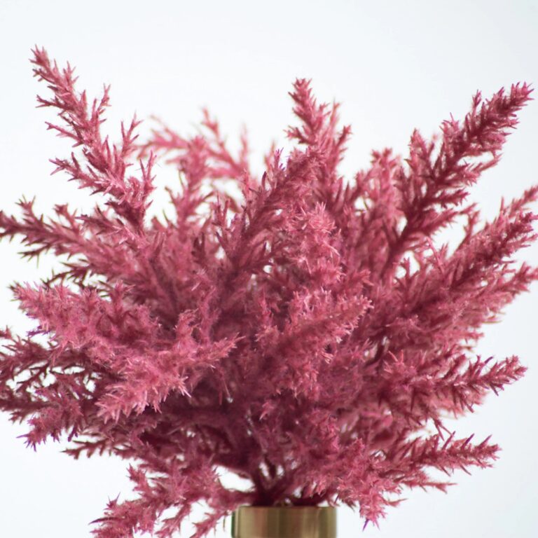 Close-up of vase silhouette detail on this Mauve Pink Faux Pampas Grass Glass Bud Vase