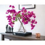 Bougainvillea Real Touch Arrangement in Glass Vase - Red