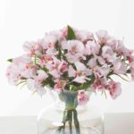 Close-up of vase silhouette detail on this Real Touch Mini Dianthus Wildflowers Fairy Bottle Vase