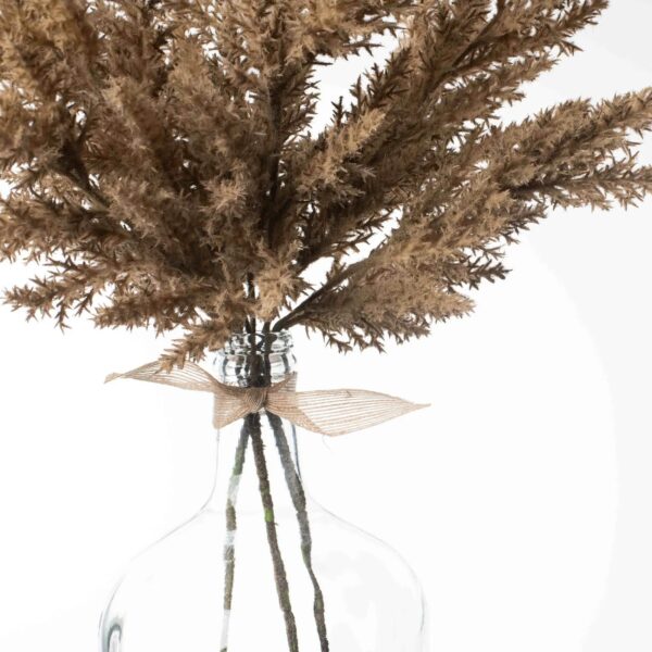 Close-up of vase silhouette detail on this Beige Pampas Grass Everyday Fall Glass Jug Vase