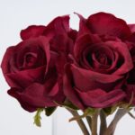 Close-up of vase silhouette detail on this Real Touch Red Bordeaux Rose Water Illusion Arrangement