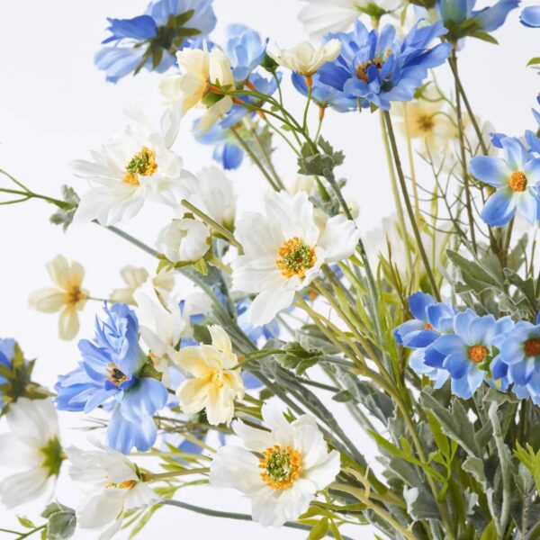Close-up of vase silhouette detail on this Wildflower Mixed Cosmos Bouquet Water Illusion Arrangement