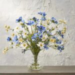 Detail view of glass texture detail from the Wildflower Mixed Cosmos Bouquet Water Illusion Arrangement