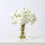 Detail view of glass texture detail from the Mini Ranunculus Blooms In Modern Water Illusion