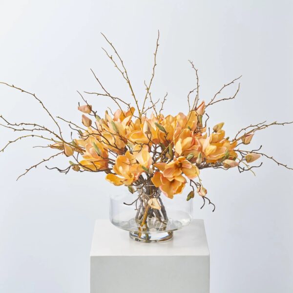 Golden Hour Magnolia Blooms and Branches Water Illusion Arrangement