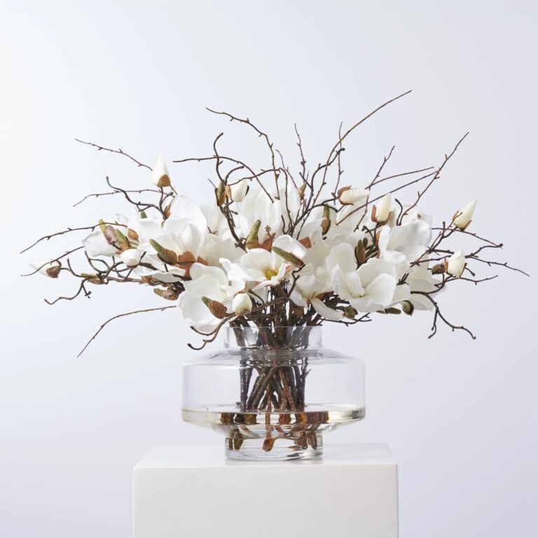 Magnolia Blooms and Branches Water Illusion Arrangement