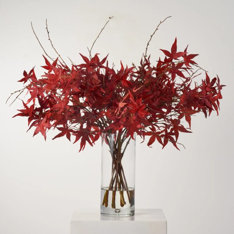 Red Japanese Maple Branches and Wild Twigs Lifelike Foliage Fall Everyday Centerpiece Arrangement