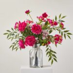 From the Peony Farm - Fuchsia Peony Buds Large Bottle Vase - Fuchsia Pink