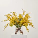 Pocket Full of Sunshine - Yellow Forsythia Branches Oval Pocket Vase Spring Summer Floral